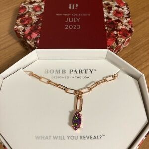 RBP 6218 Bomb Party Sitting Pretty Ruby Fire Opal Necklace